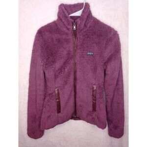Patagonia Purple teddy full zip sweater size small outdoor winter jacket